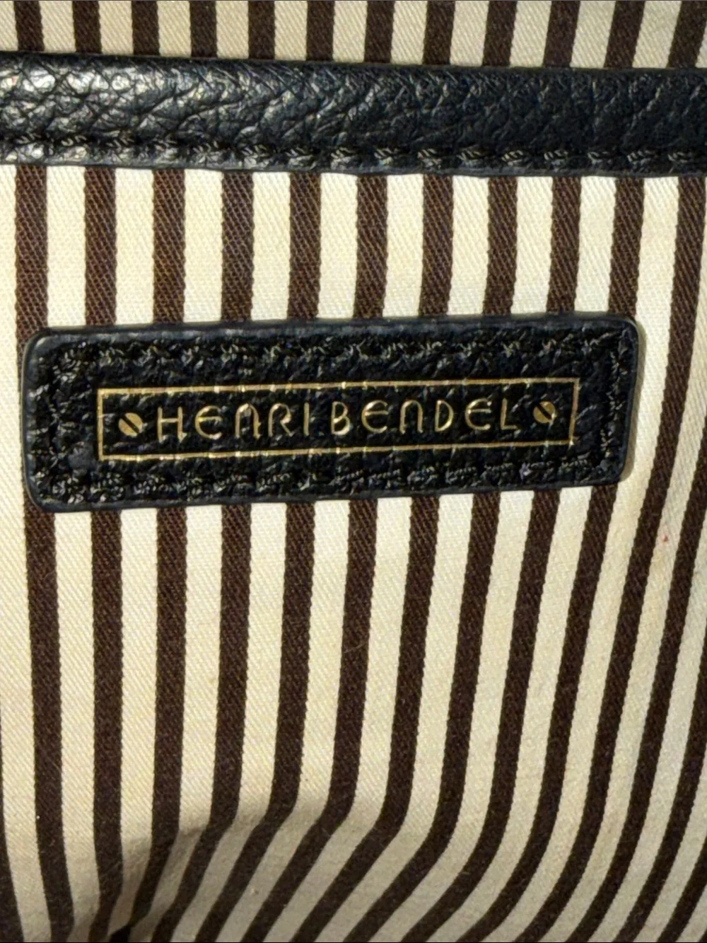 Henri Bendel Soho Backpack Black Pebbled Leather Gold D-Ring RARE